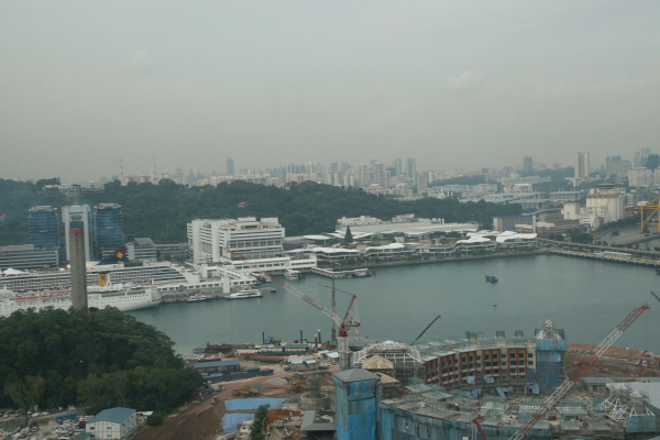 Sentosa: Blick zur&uuml;ck nach Singapore
